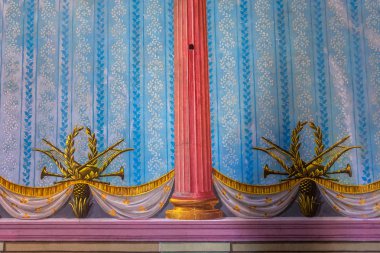 Noto, Sicilya, İtalya, 16 Haziran 2018: iç mimari detaylar Nicolaci Sarayı, 16 Haziran 2018, Noto, Sicilya, İtalya