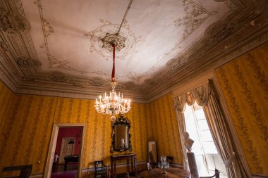 Noto, Sicilya, İtalya, 16 Haziran 2018: iç mimari detaylar Nicolaci Sarayı, 16 Haziran 2018, Noto, Sicilya, İtalya