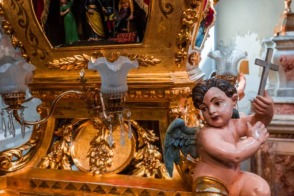 Catânia Sicilia Itália Junho 2018 Interiores Afrescos Basílica Collegiata Junho — Fotografia de Stock