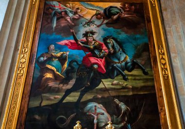 Modica, Sicilya, İtalya, 19 Haziran 2018: iç Ayrıntılar ve freskleri san Giorgio Kilisesi, 19 Haziran 2018 Duomo, Modica, Sicilya, İtalya