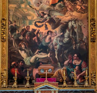 Modica, Sicilya, İtalya, 19 Haziran 2018: iç Ayrıntılar ve freskleri san Giorgio Kilisesi, 19 Haziran 2018 Duomo, Modica, Sicilya, İtalya