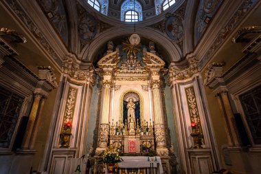 Modica, Sicilya, İtalya, 19 Haziran 2018: iç Ayrıntılar ve freskleri san Giorgio Kilisesi, 19 Haziran 2018 Duomo, Modica, Sicilya, İtalya