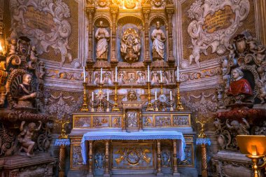 Catania, Sicilya, İtalya, 12 Haziran 2018: iç mekanlar ve freskleri Bazilikası duomo Kilisesi, 12 Haziran 2018, Catania, Sicilya, İtalya