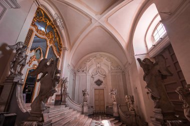 Catania, Sicilya, İtalya, 12 Haziran 2018: iç mekanlar ve freskleri Bazilikası duomo Kilisesi, 12 Haziran 2018, Catania, Sicilya, İtalya