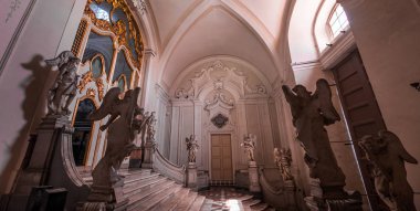 Catania, Sicilya, İtalya, 12 Haziran 2018: iç mekanlar ve freskleri Bazilikası duomo Kilisesi, 12 Haziran 2018, Catania, Sicilya, İtalya