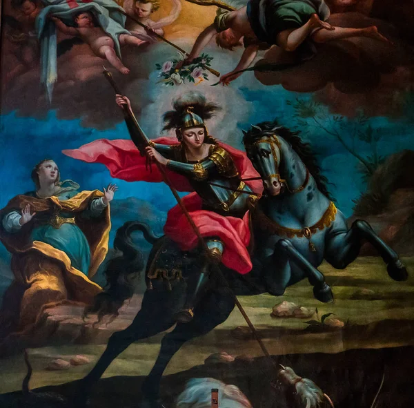 Modica, Sicilya, İtalya, 19 Haziran 2018: iç Ayrıntılar ve freskleri san Giorgio Kilisesi, 19 Haziran 2018 Duomo, Modica, Sicilya, İtalya