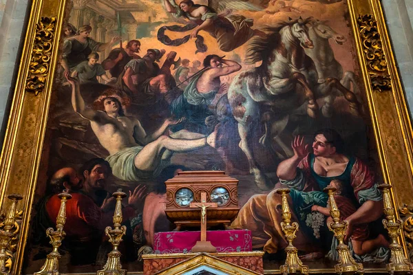 Modica Sicilia Italia Junio 2018 Detalles Interiores Frescos Duomo Iglesia —  Fotos de Stock