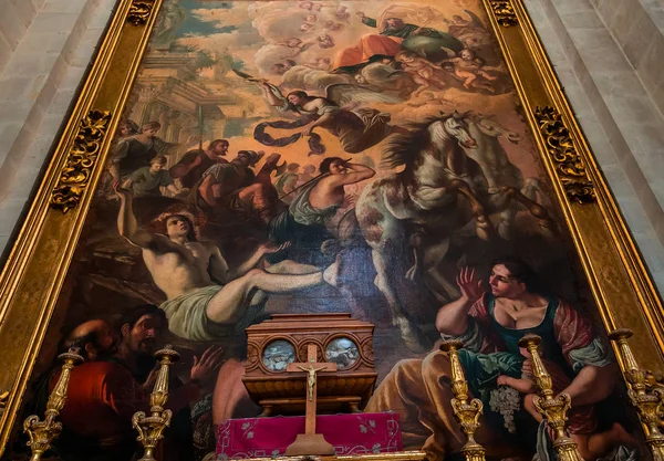 Modica Sicily Italy June 2018 Interiør Detaljer Fresker Duomo San – stockfoto