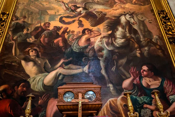 Modica Sicilia Italia Junio 2018 Detalles Interiores Frescos Duomo Iglesia — Foto de Stock