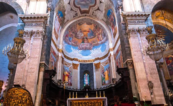 Catânia Sicilia Itália Junho 2018 Interiores Afrescos Basílica Duomo Junho — Fotografia de Stock