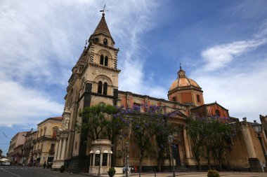 Acireale, Sicilya, İtalya, 13 Haziran 2018: Piazza del duomo, 13 Haziran 2018, Acireale, Sicilya, İtalya