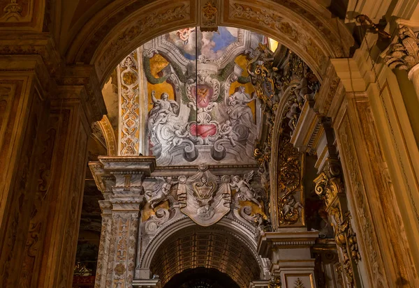 Acireale Sicilia Italia Giugno 2018 Dettagli Interni Affreschi Nella Cattedrale — Foto Stock