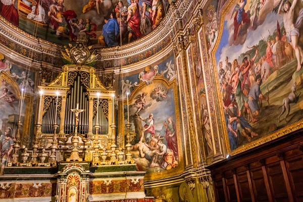 Acireale, Sicilya, İtalya, 11 Haziran 2018: San Sebastiano kilisede, freskleri ayrıntıları, 11 Haziran 2018, Acireale, Sicilya, İtalya