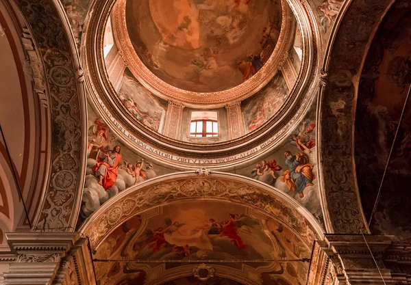 Acireale Sycylia Włochy Czerwca 2018 San Sebastiano Kościoła Szczegóły Freski — Zdjęcie stockowe
