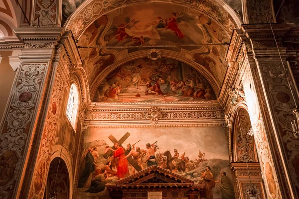 Acireale Sicilia Italia Giugno 2018 Chiesa San Sebastiano Dettagli Affreschi — Foto Stock
