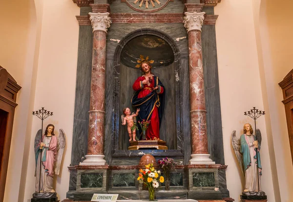 西西里岛 意大利 2018年6月16日 大教堂大教堂教堂的内部和壁画 2018年6月16日 在诺托 西西里岛 意大利 — 图库照片