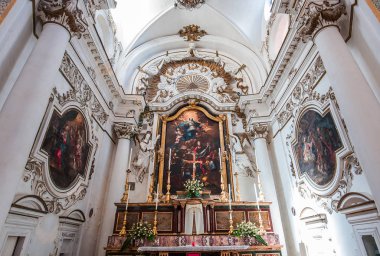 Noto, Sicilya, İtalya, 16 Haziran 2018: iç Santa Chiara kilise, 16 Haziran 2018, Noto, Sicilya, İtalya