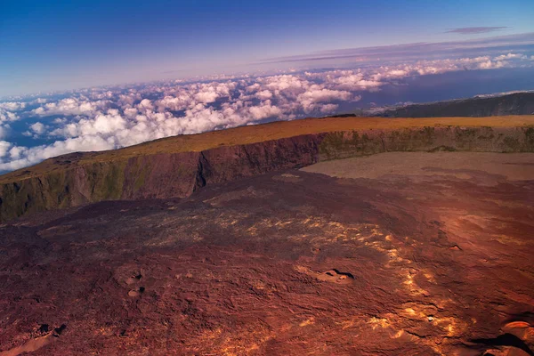 Wulkan Piton Fournaise Wyspa Reunion Ocean Indyjski Francja — Zdjęcie stockowe