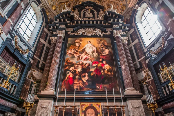 Interiores de la iglesia de San Carlos Borromee, Anvers, Bélgica — Foto de Stock