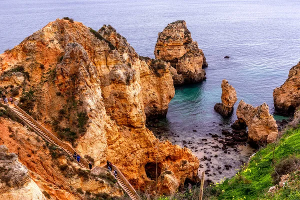 Ponta da Piedade penhascos, Algarve, Portugal — Fotografia de Stock