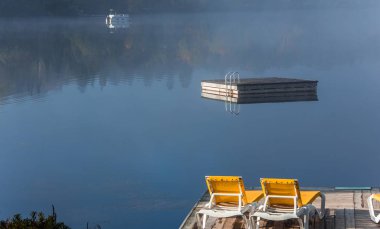 Lac-Superieur rıhtımı, Mont-tremblant, Quebec, Kanada