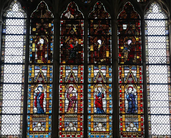 Stained glasses of the cathedral, Troyes, France — Stock Photo, Image