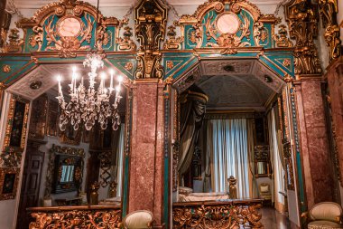 palazzo Borromeo iç mekanları, maggiore gölü, Stresa, İtalya