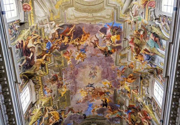 Fresque plafond église Sant Ignazio, Rome, Italie — Photo
