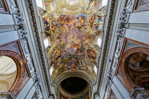 Fresque plafond église Sant Ignazio, Rome, Italie — Photo