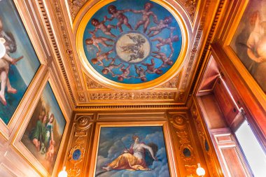 iç mekanlar ve kale Fontainebleau, Fransa'nın ayrıntılarını