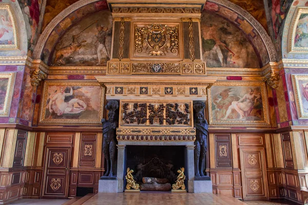 Interieur und Details des Schlosses von Fontainebleau, Frankreich — Stockfoto