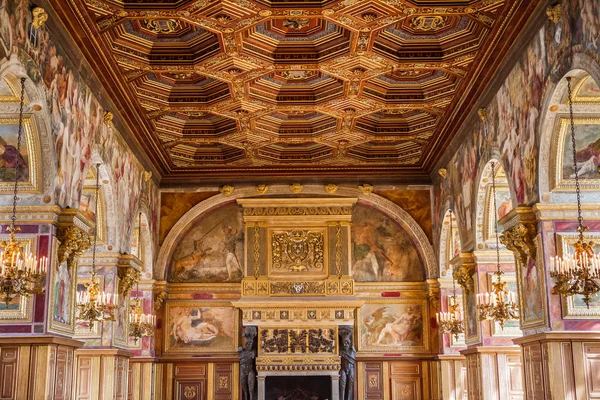 Interni e dettagli del castello di Fontainebleau, Francia — Foto Stock