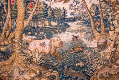 Palazzo Borromeo duvar halısı, Maggiore Gölü, Stresa, İtalya