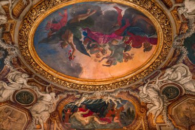 Hotel de Lauzun 'un iç dekorasyonları, Paris, Fransa