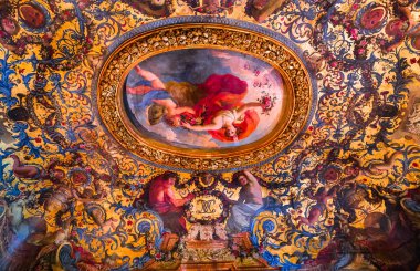 Hotel de Lauzun 'un iç dekorasyonları, Paris, Fransa