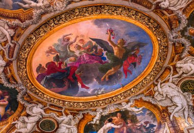 Hotel de Lauzun 'un iç dekorasyonları, Paris, Fransa