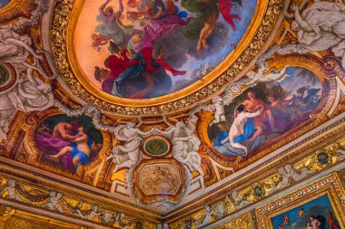 Hotel de Lauzun 'un iç dekorasyonları, Paris, Fransa