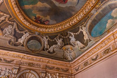 Hotel de Lauzun 'un iç dekorasyonları, Paris, Fransa