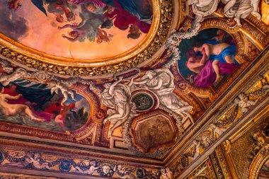 Hotel de Lauzun 'un iç dekorasyonları, Paris, Fransa