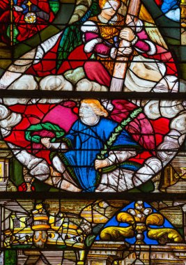 Katedralin lekeli camları, Ploermel, Fransa