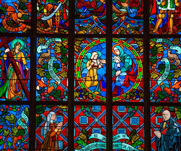 Vidrieras de la catedral, Josselin, Francia — Foto de Stock