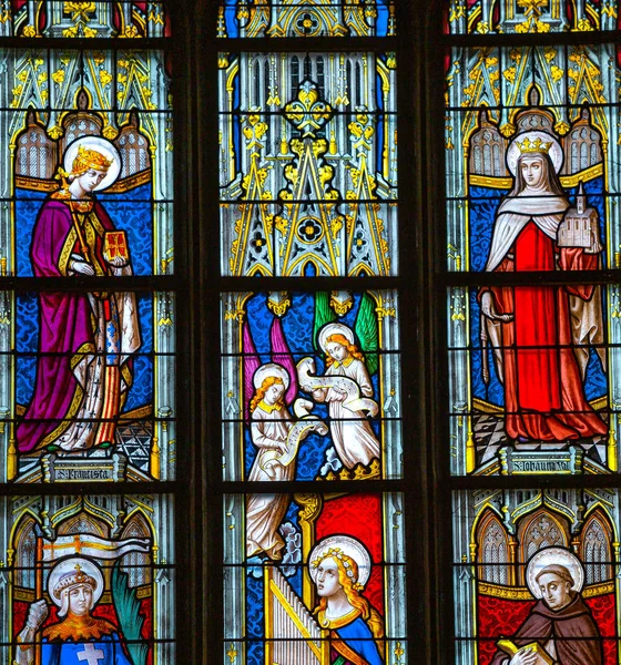 Vidrieras de la catedral, Josselin, Francia — Foto de Stock