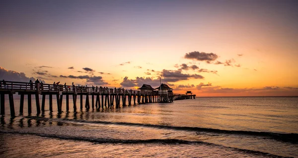 Naples Verenigde States November 2017 Pier Steiger Bij Zonsondergang November — Stockfoto