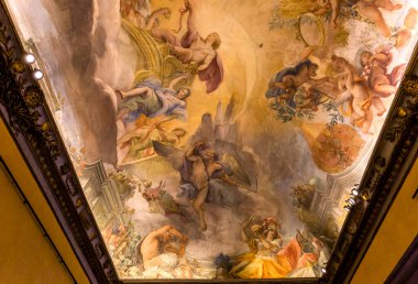 ROME, ITALY, 13 Haziran 2015: Palazzo Barberini 'nin iç mimari detayları, 13 Haziran 2015, Roma, İtalya