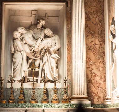 ROME, ITALY, 18 Haziran 2015: Saint John Lateran 'ın iç mimari ve mimari detayları, 18 Haziran 2015, Roma, İtalya