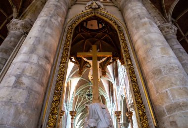 GHENT, BELGIUM 31 HAZİRAN 2014 Gent, Belçika 'daki Saint Michael Katedrali' nin resimleri ve detayları.
