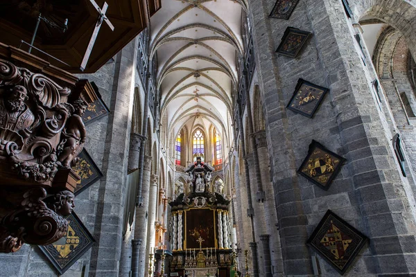 Ghent Belgium July 2014 Interiors Paintings Details Saint Nicholas Church — Stock Photo, Image