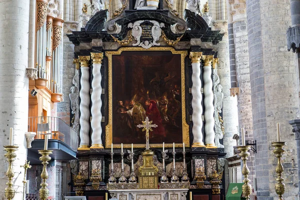 Ghent Belgium July 2014 Interiors Paintings Details Saint Nicholas Church — Stock Photo, Image