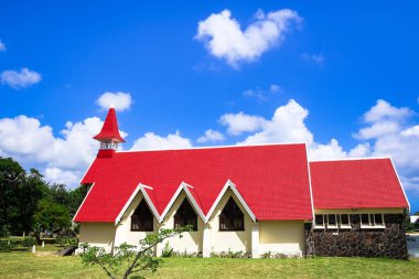 Cap Malheureux, Mauritius Adası 'nda kırmızı çatılı kilise.