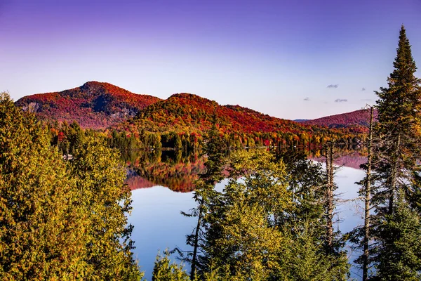 Vista Lac Superieur Laurentides Mont Tremblant Quebec Canadá — Fotografia de Stock